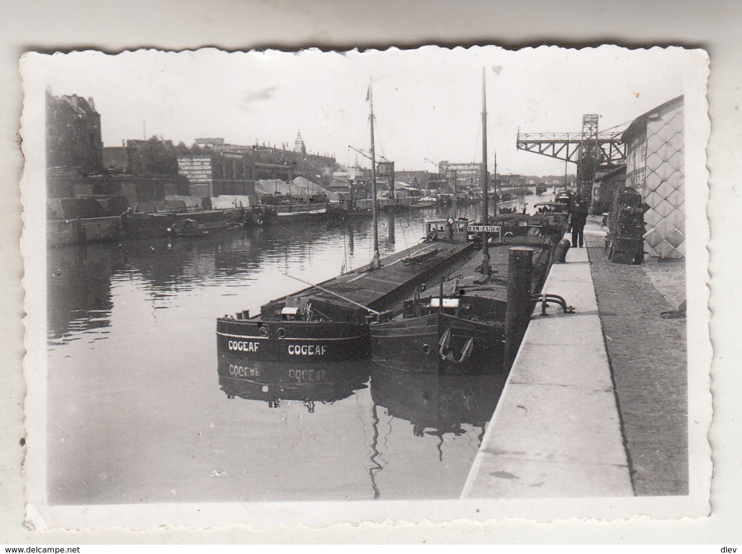 Bassin Bruxelles - Péniches - Aken - 1957 - Photo 6 X 9 Cm - Bateaux