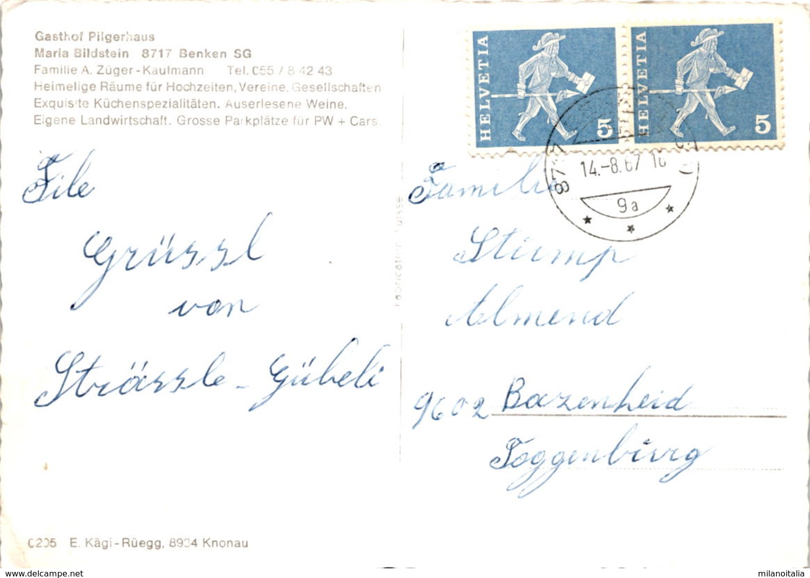 Gasthof Pilgerhaus - Maria Bildstein - Benken SG - 4 Bilder (205) * 14. 8. 1967 - Benken