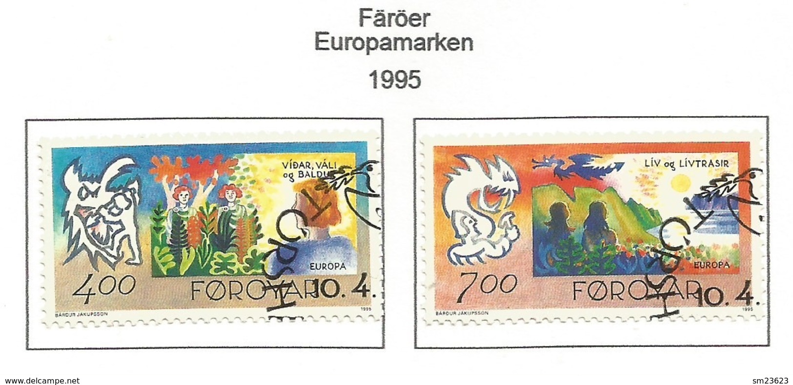 Färöer  1995  Mi.Nr. 278 / 279 , EUROPA CEPT - Frieden Und Freiheit - Gestempelt / Fine Used / (o) - 1995