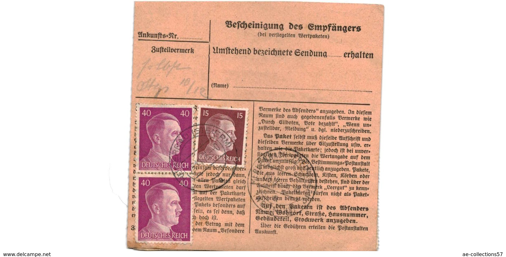 Allemagne  - Colis Postal  - Départ Römerbad ( Steierm ) - Briefe U. Dokumente