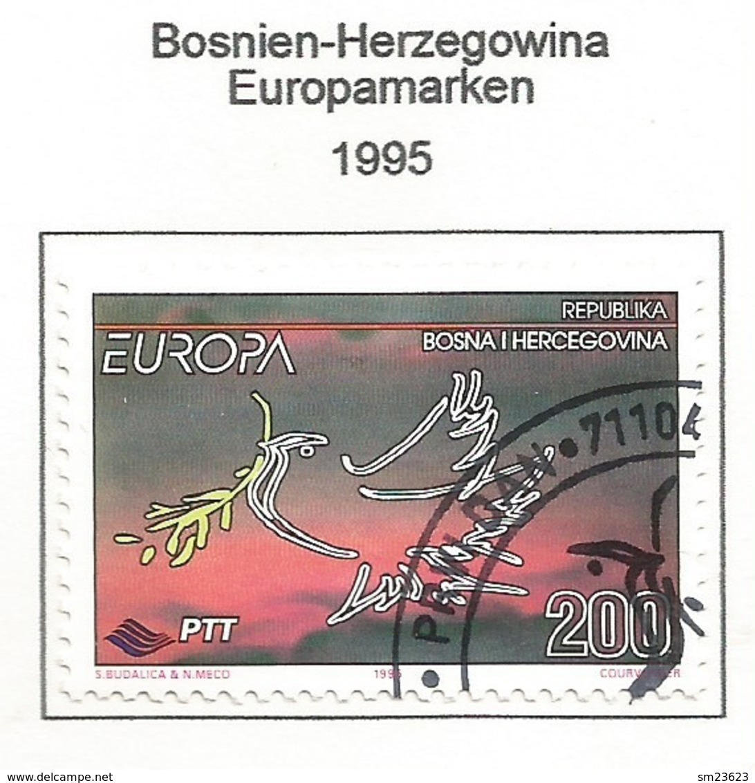 Bosnien-Herzegowina  1995  Mi.Nr. 24 , EUROPA CEPT - Frieden Und Freiheit - Gestempelt / Fine Used / (o) - 1995