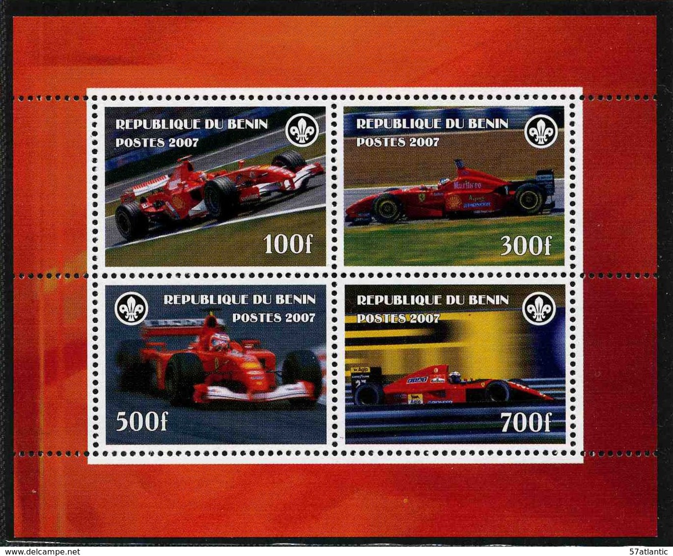 AUTOMOBILES FERRARI FORMULE 1 - 1 BLOC FEUILLET DE 4 VIGNETTES NEUVES ** - Automobile - F1