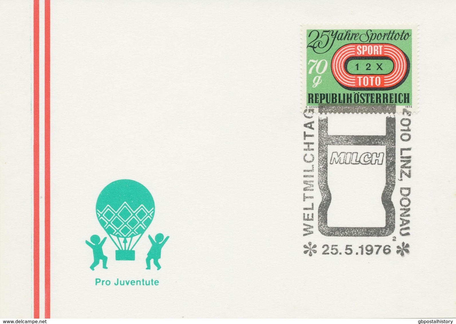 ÖSTERREICH 1976, SST MILCH / MILCHINDUSTRIE: 4010 LINZ, DONAU Weltmilchtag - Maschinenstempel (EMA)