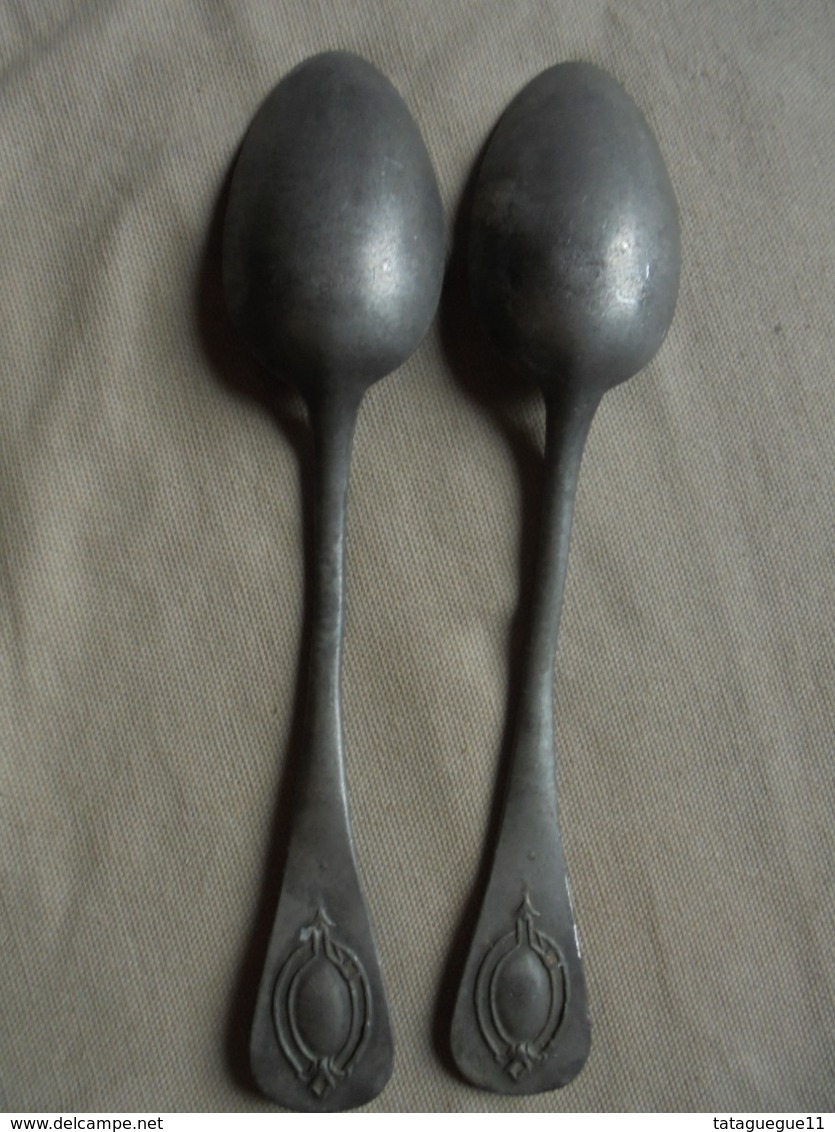 Ancien - 2 Cuillères à Soupe (en Plomb Ou Aluminium ?) - Spoons