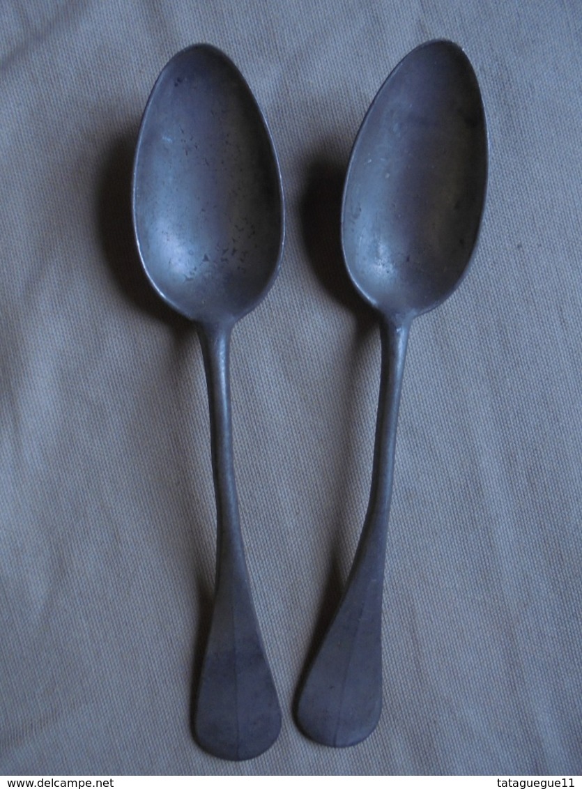 Ancien - 2 Cuillères à Soupe (en Plomb Ou Aluminium ?) - Spoons