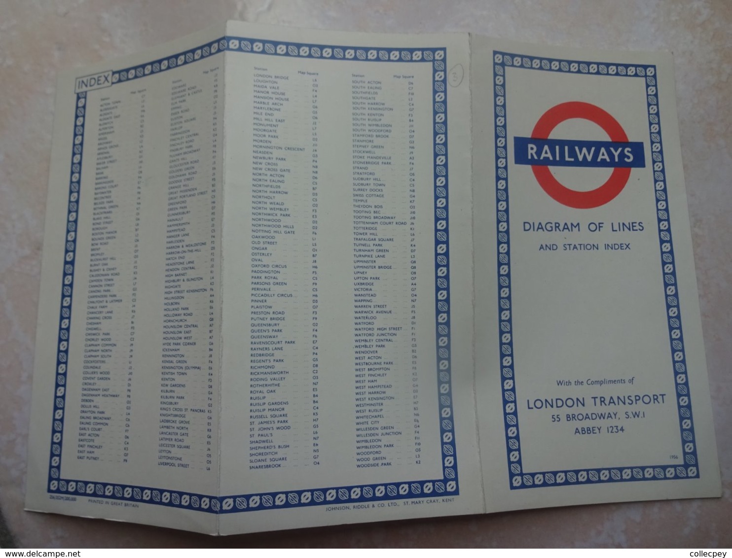 Plan Métro De LONDRES LONDON Année 60 - Andere Plannen