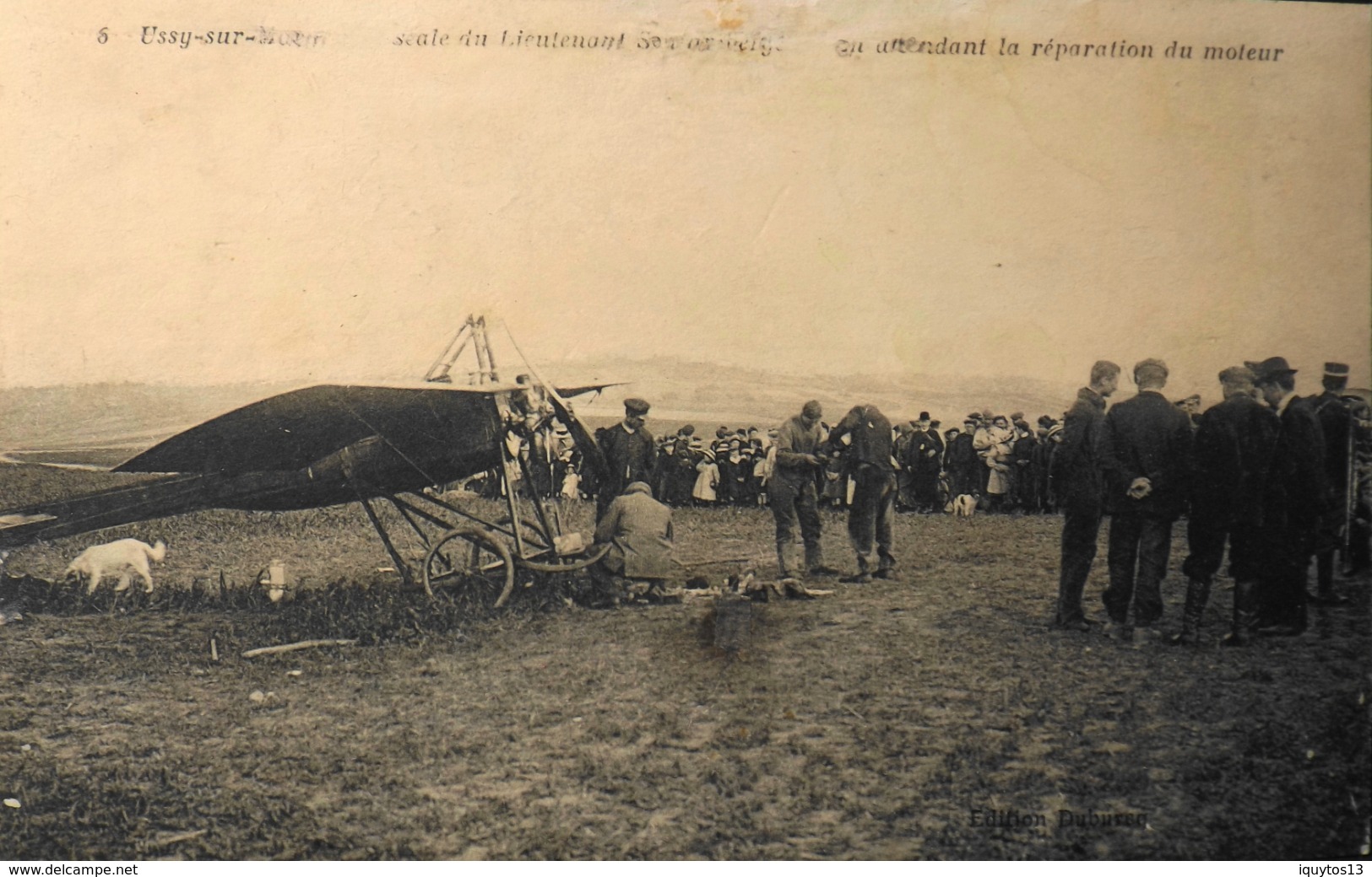 CPA. > France > [77] Seine Et Marne > USSY-sur-MARNE - Escale D'un Pilote Pour La Réparation De Son Moteur Daté 1909 TBE - Autres & Non Classés