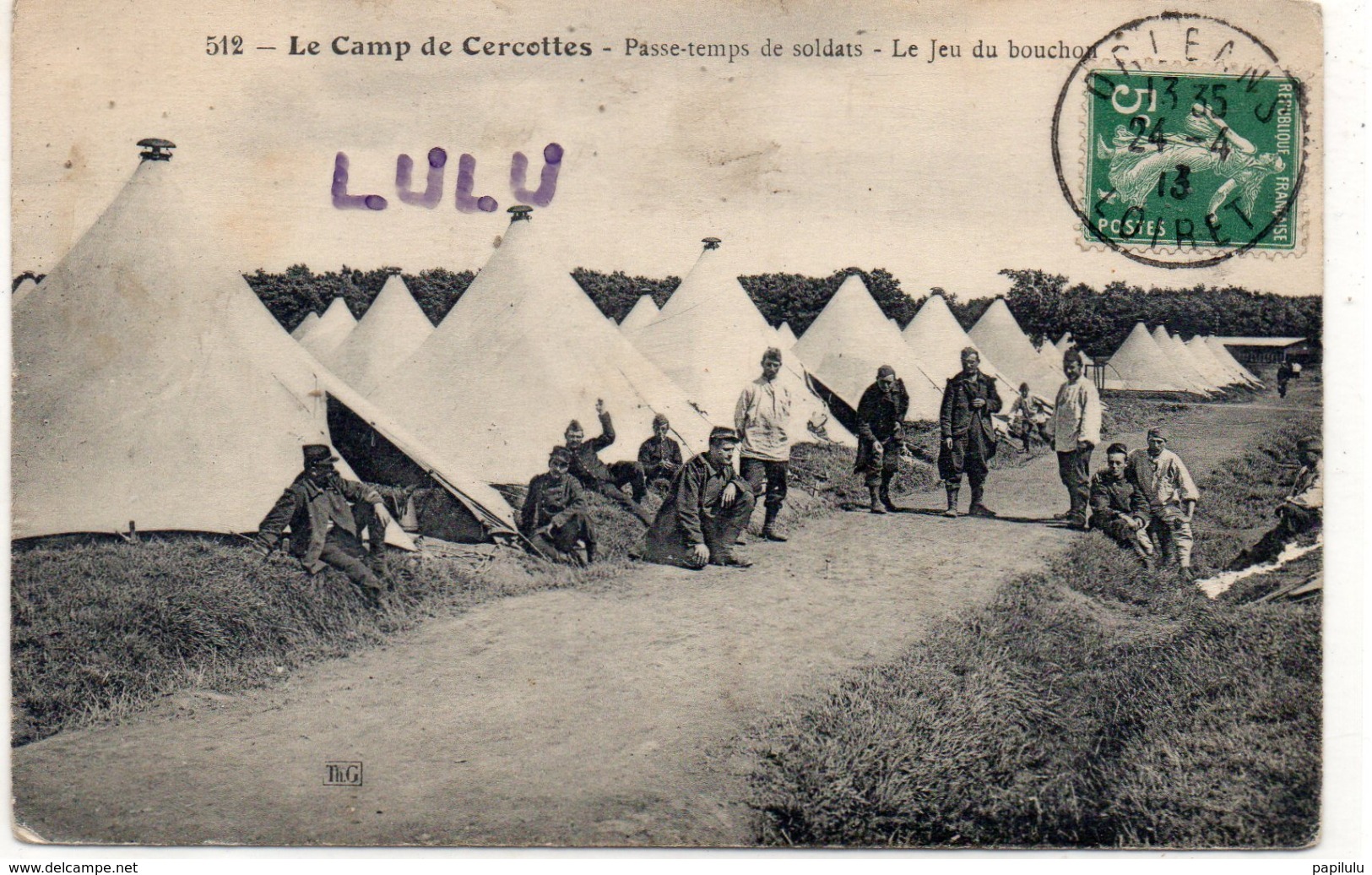 DEPT 45 : édit. Th G N° 512 : Le Camp De Cercottes , Le Jeu Du Bouchon , Passe Temps Des Soldats - Other & Unclassified