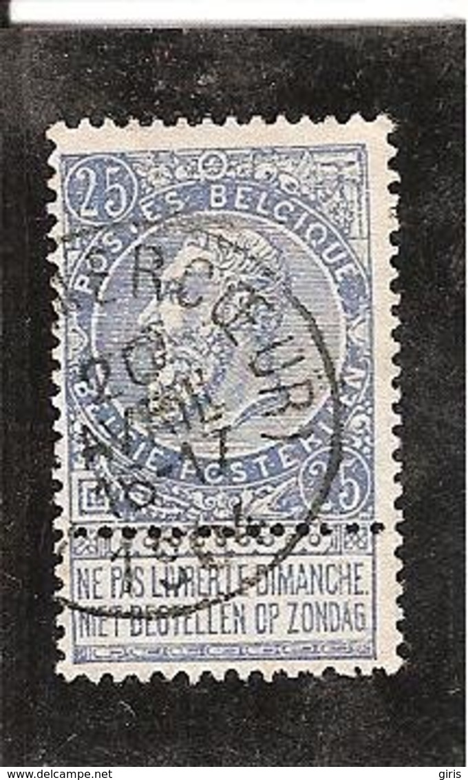 Belgique N° 60 Liège (Amercoeur)" - 1893-1900 Fine Barbe