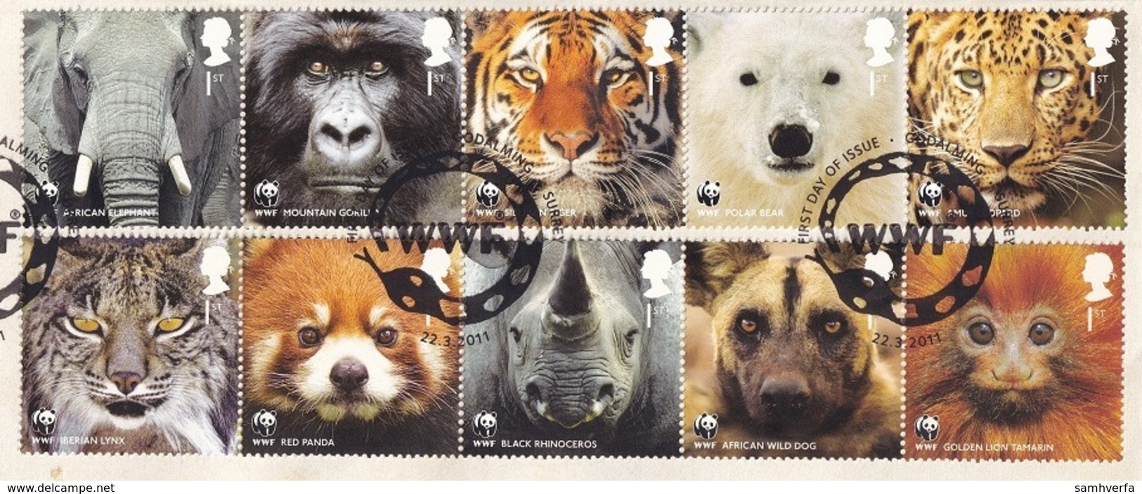 A- Great Britain 2011 -  Fauna - The 50th Anniversary Of The WWF - World Wildlife Fund  Strip - Usados