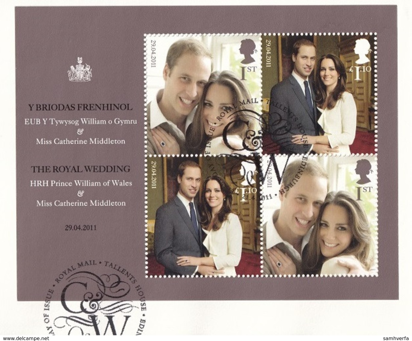 A- Great Britain 2011 - Souvenir Sheet  - Royal Wedding - Prince William And Catherine Middleton - Usados