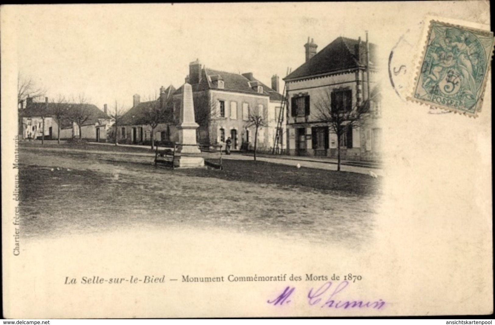 Cp La Selle Sur Le Bied Loiret, Monument Commémoratif Des Morts De 1870 - Autres & Non Classés