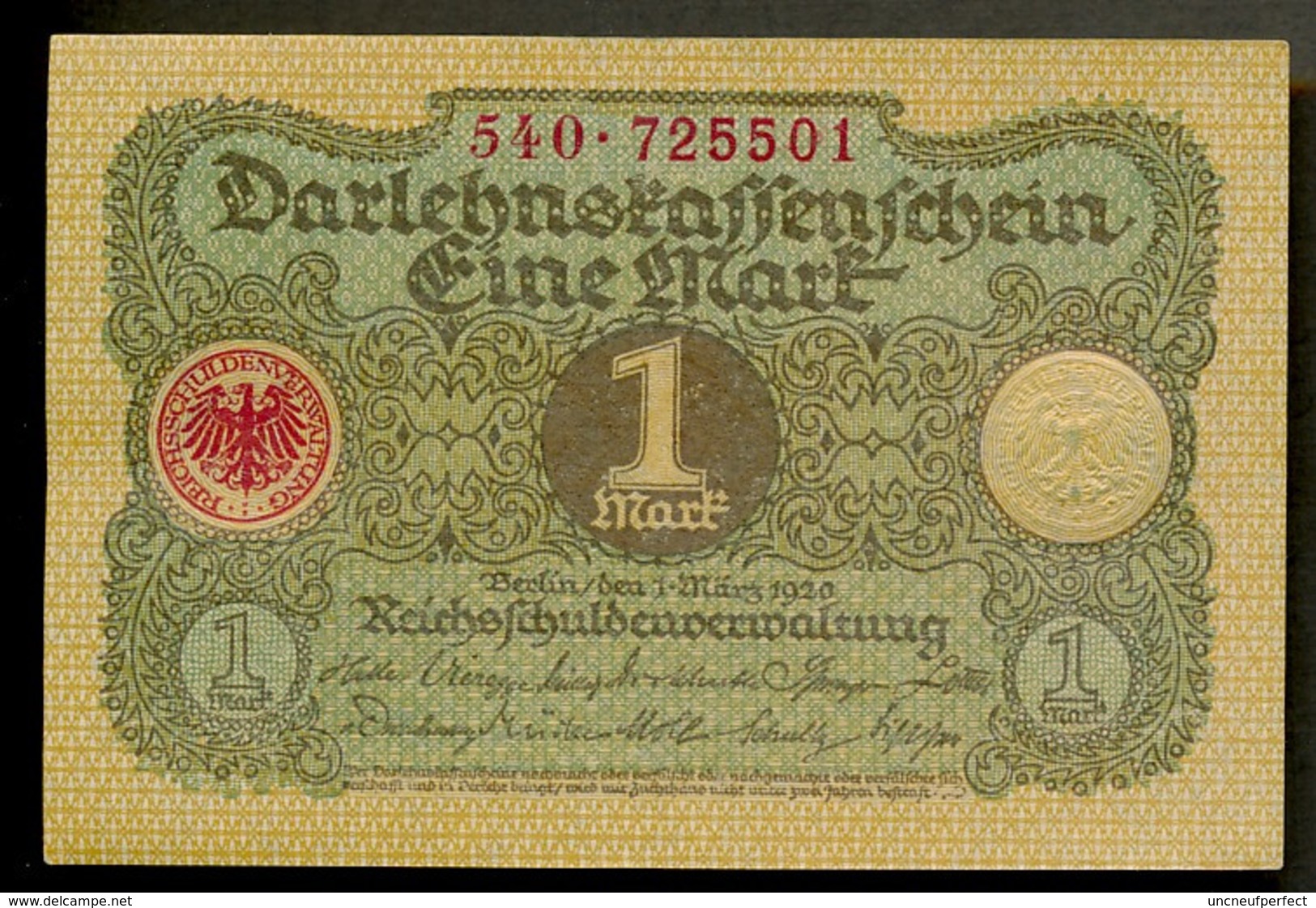 Pick 58 Ro 64 DEU-189   1 Mark 1920  UNC ! - 1 Mark