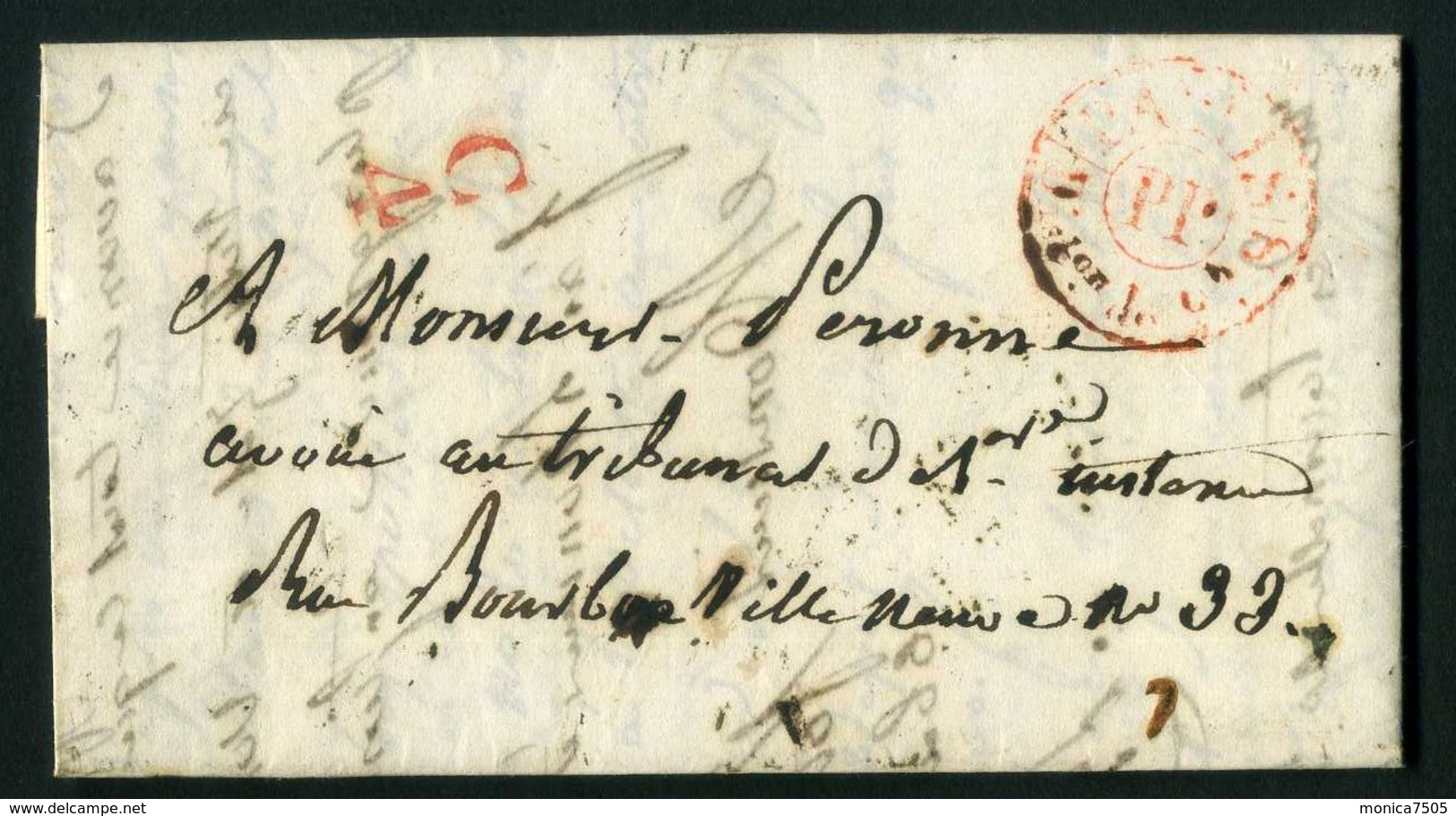 LETTRE  DU  12  DECEMBRE  1838  A  DESTINATION  DE  ?   A VOIR  . - 1801-1848: Précurseurs XIX