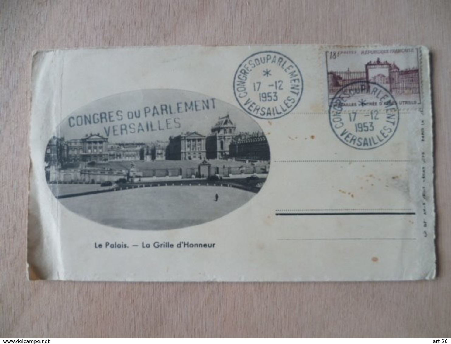 CACHET CONGRES DU PARLEMENT VERSAILLES 1953  SUR DOCUMENT - 1921-1960: Modern Period