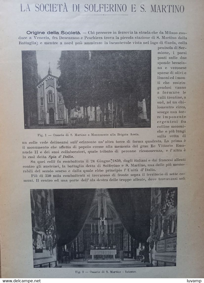 SOCIETÀ SOLFERINO E S. MARTINO - MONUMENTI EROI 1927 ( CART 70) - Musique