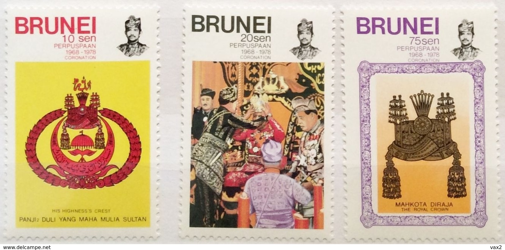 Brunei 1978 S#232-234 10th Anniversary Of Coronation Of Sultan MNH Royalty - Brunei (1984-...)