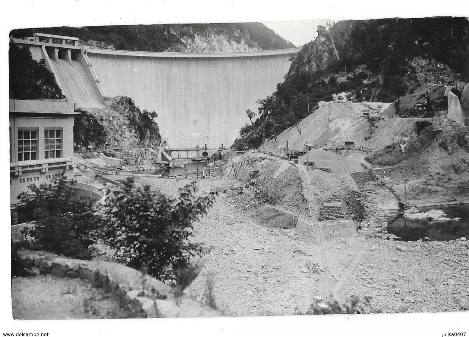 LIGNIAC (19) Photographie Format Cpa Construction Du Barrage De Marèges - Andere & Zonder Classificatie