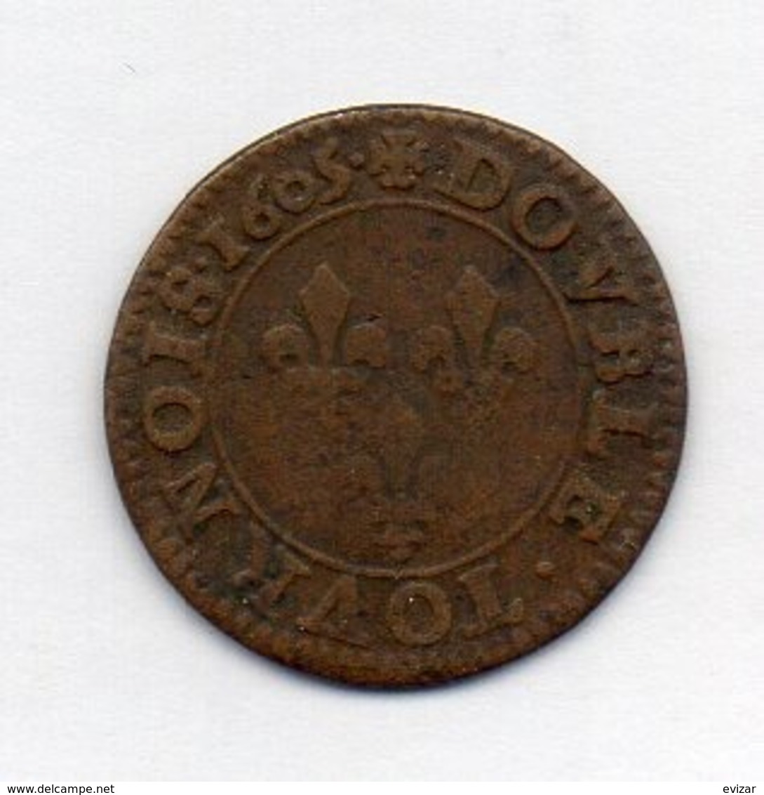 FRANCE, Double Tournois, 1605, Copper - 1589-1610 Enrico IV
