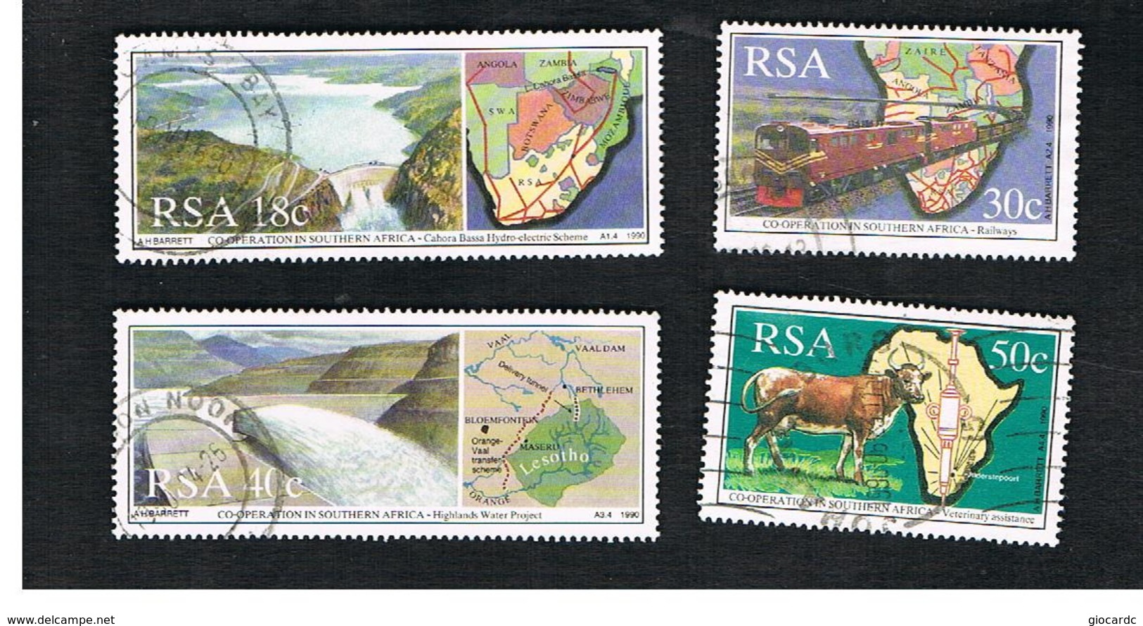 SUD AFRICA (SOUTH AFRICA) - SG 700.703     - 1990   COOPERATION IN SOUTHERN AFRICA (COMPLET SET OF 4)   - USED ° - Usati