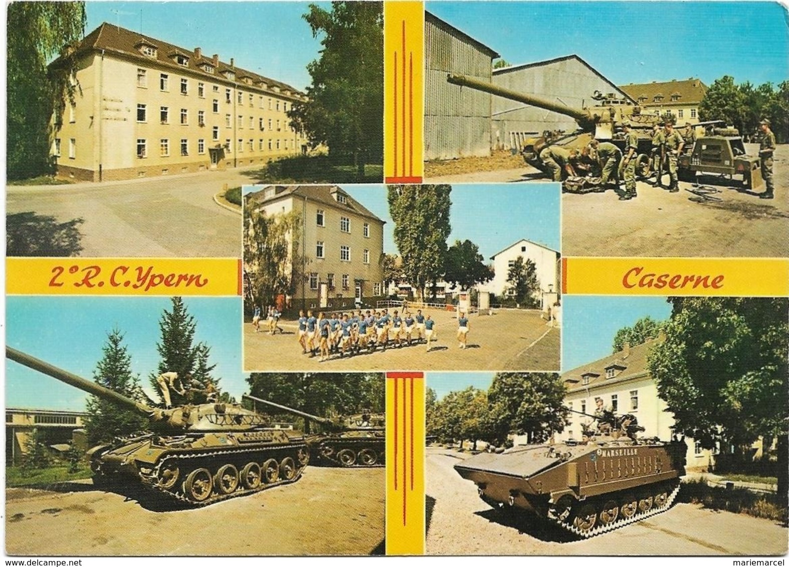 MILITARIA - YPERN - 2)R.C. YPERN CASERNE - Militaires-Chars-Bâtiments - CPSM Multivues (5 Vues) Grand Format - Barracks