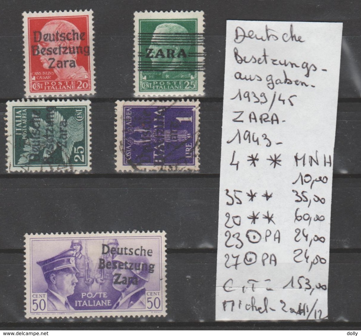 TIMBRES D ALLEMAGNE DEUTSCHE BESETZUNGS AUSGABEN ( ZARA) 1939/45  Nr VOIR SUR PAPIER AVEC TIMBRES   COTE 153  € - Other & Unclassified