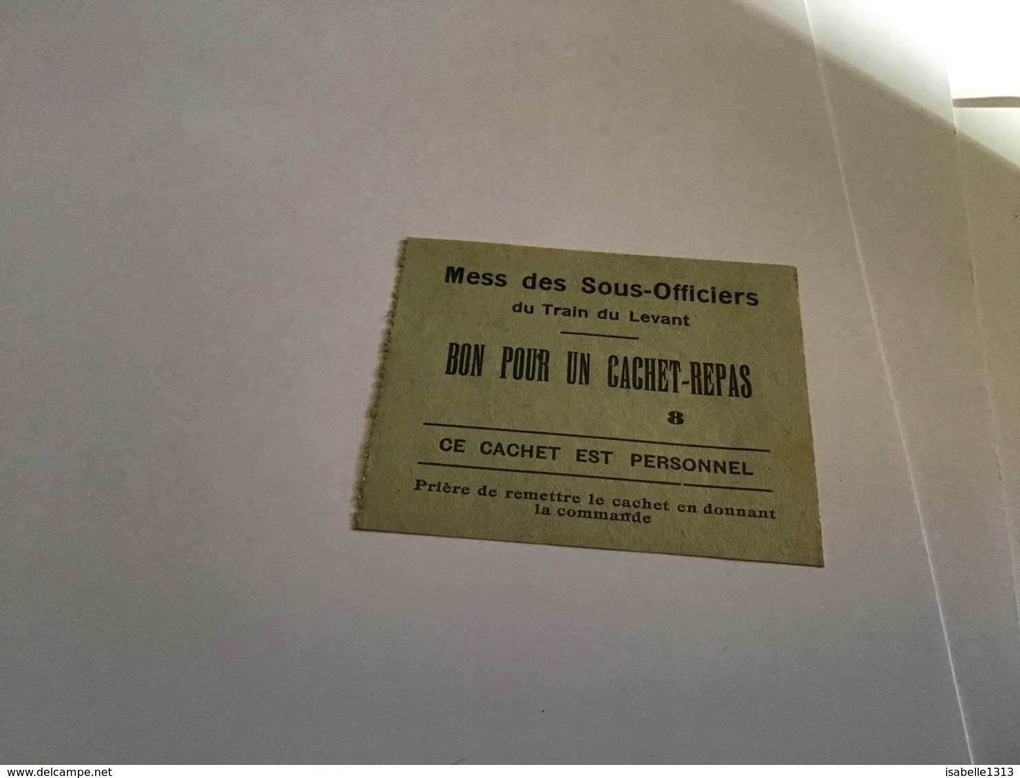 Messe Des Sous-officiers Du Train Du Levant Var Bon Pour Un Caché Repas Se Cacher Et Personnel Prière De Remettre Le Cac - Dokumente