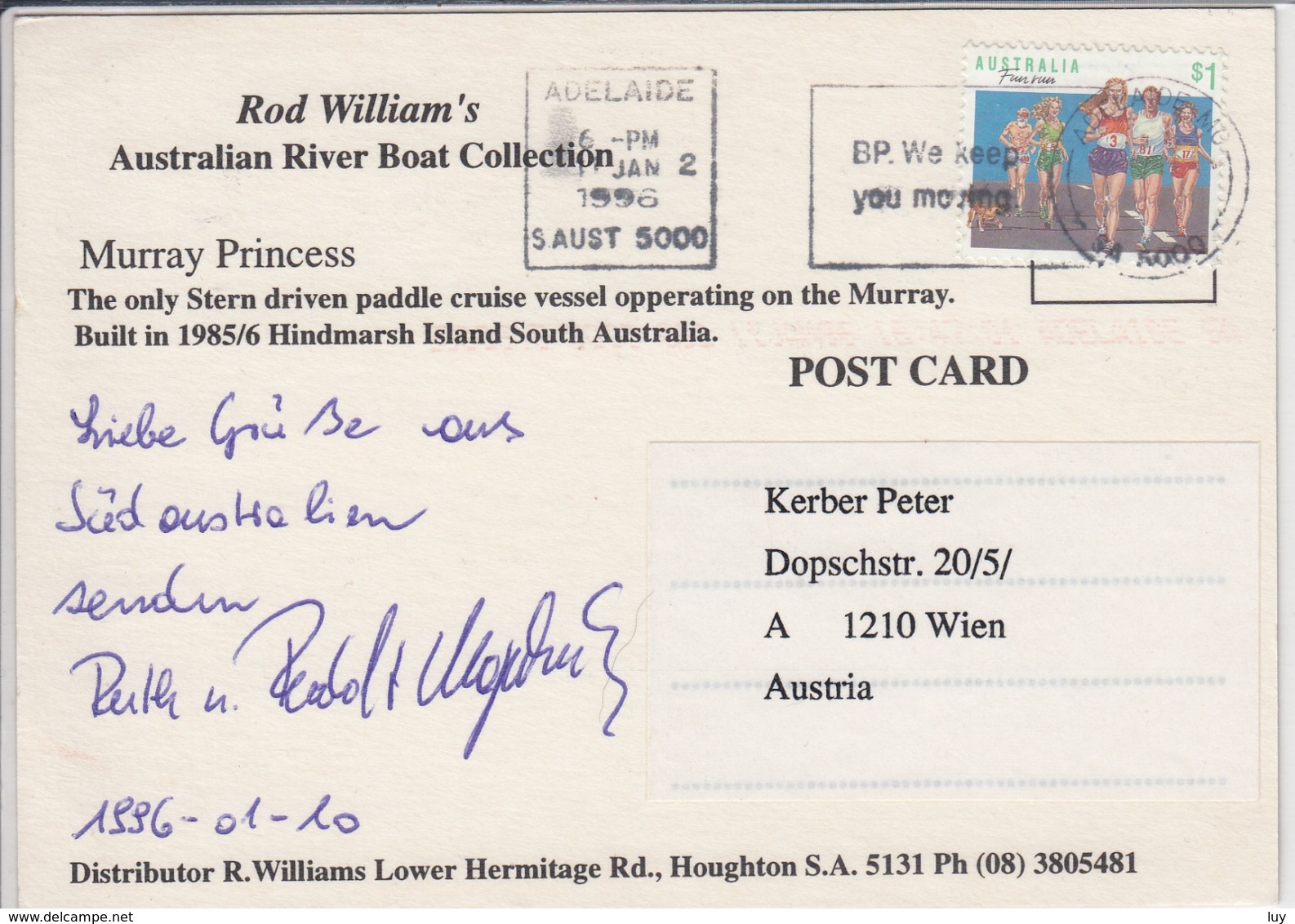 River MURRAY - STERN DRIVEN PADDLE CRUISE VESSEL, Australien River Boat Collection  Nice Stamp - Other & Unclassified