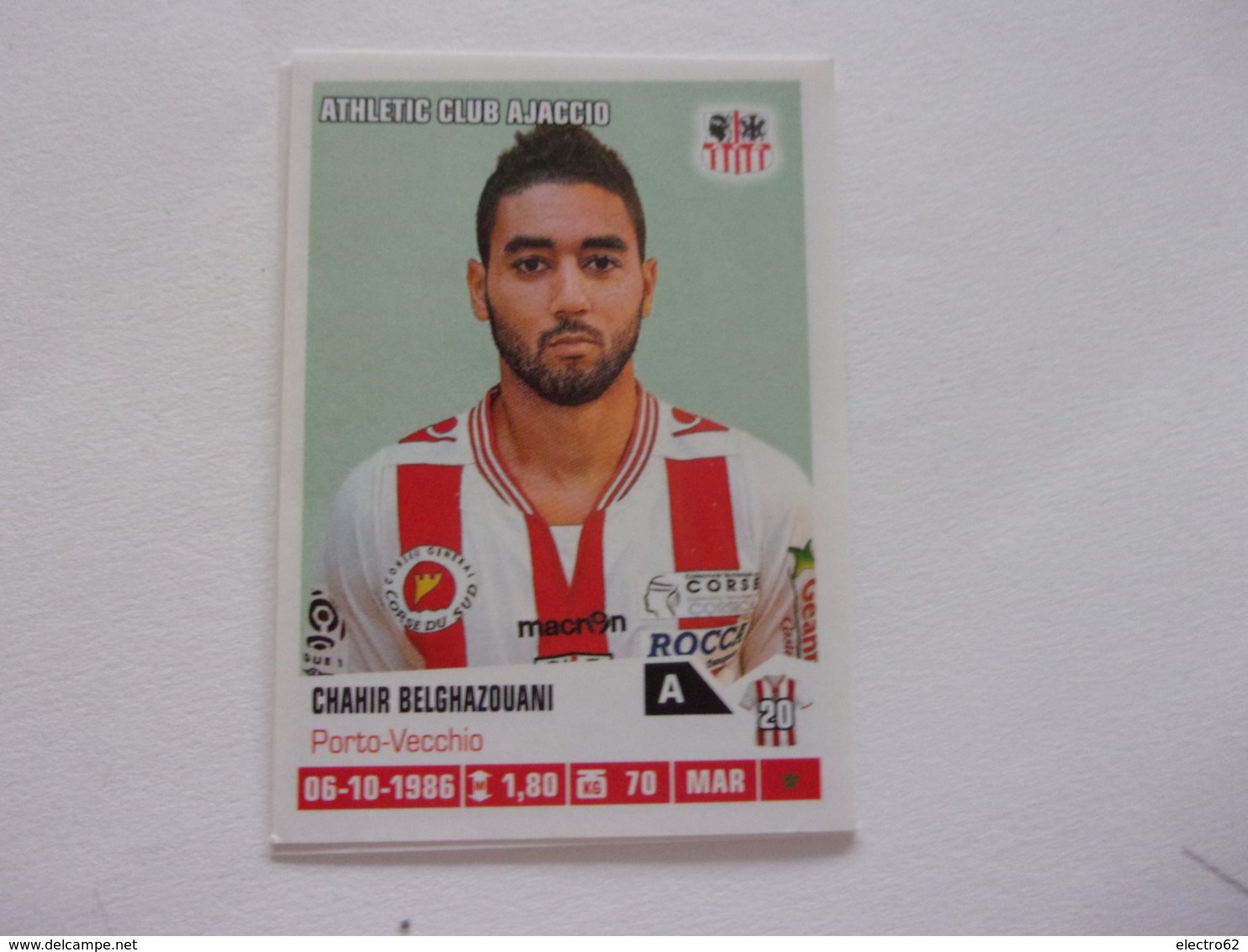 PANINI Foot 2013 -14 N°19 Athletic Club Ajaccio Chahir Belghazouani - Edition Française