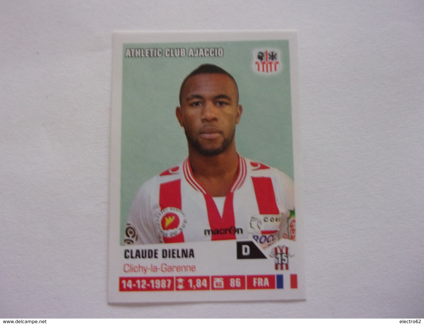 PANINI Foot 2013 -14 N°4 Athletic Club Ajaccio Claude Dielna - Edition Française