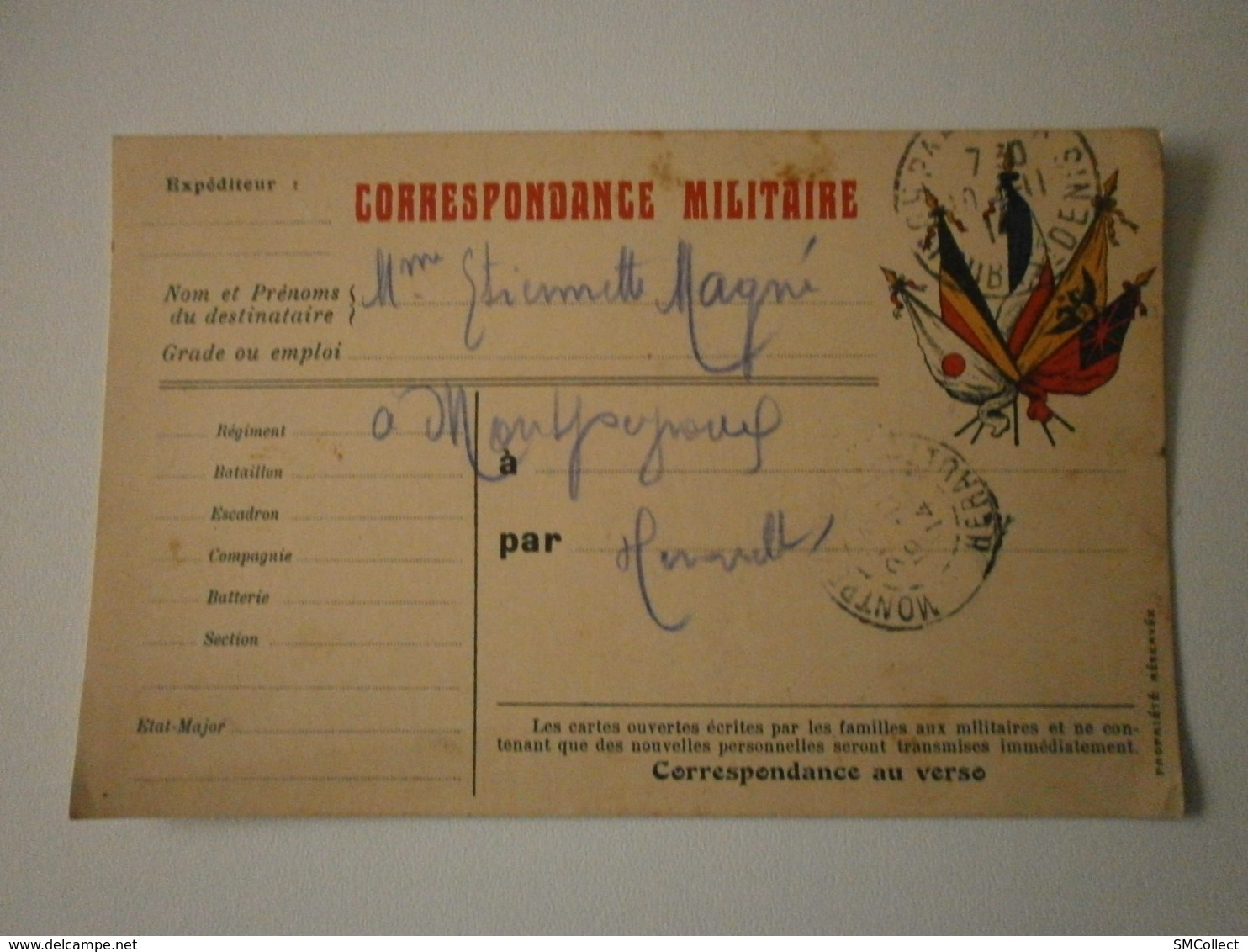 Correspondance Militaire (A6p31) - War 1914-18