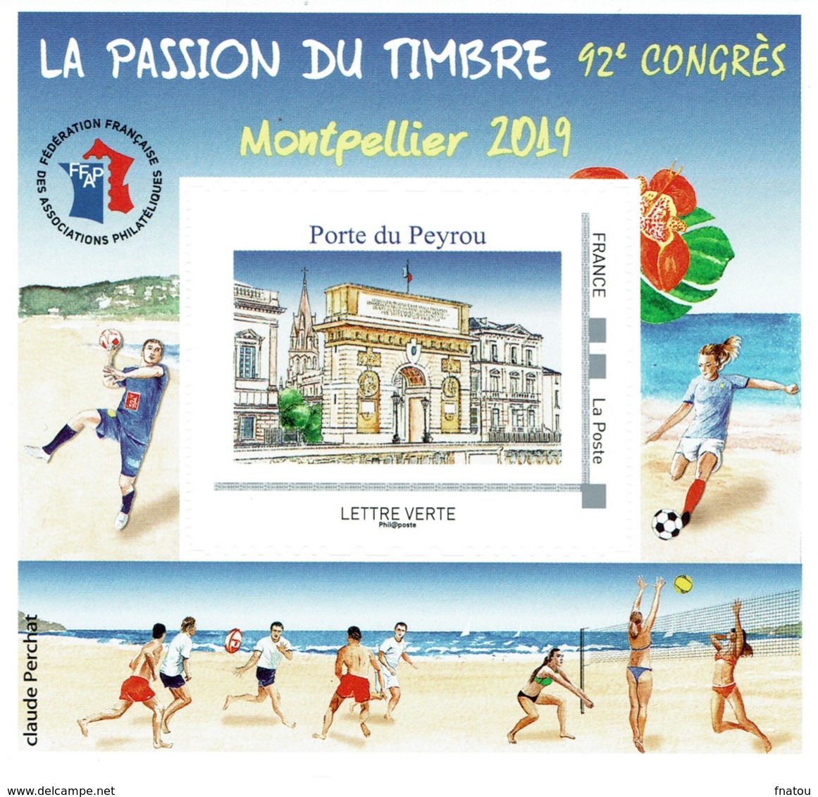 France, Congress In Montpellier (Hérault), 2019, MNH VF  FFAP Souvenir Sheet Of 1 - Ungebraucht