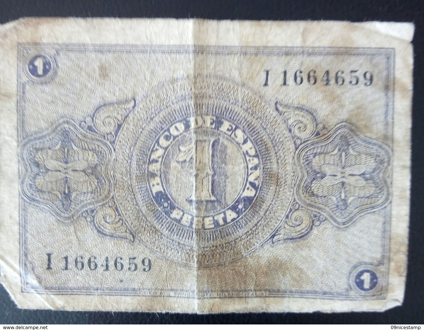 1 Peseta Banknote, Used, Year 1938 - 1-2 Pesetas