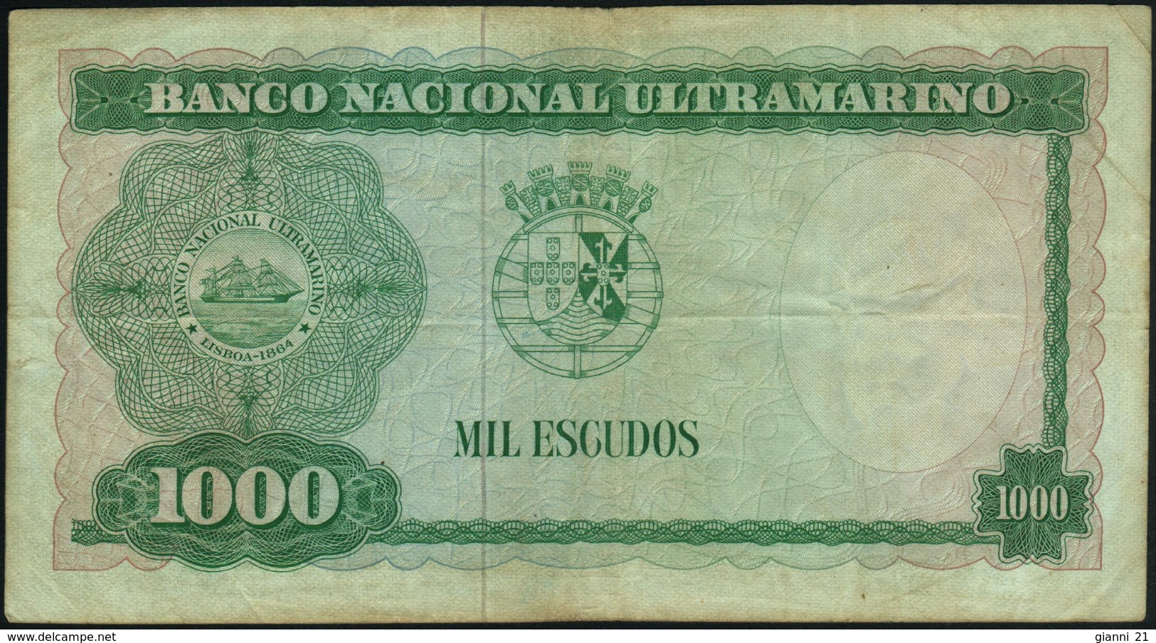 TIMOR - 1.000 Escudos 21.03.1968 {Banco Nacional Ultramarino} Fine+ P.30 A(1) - Timor