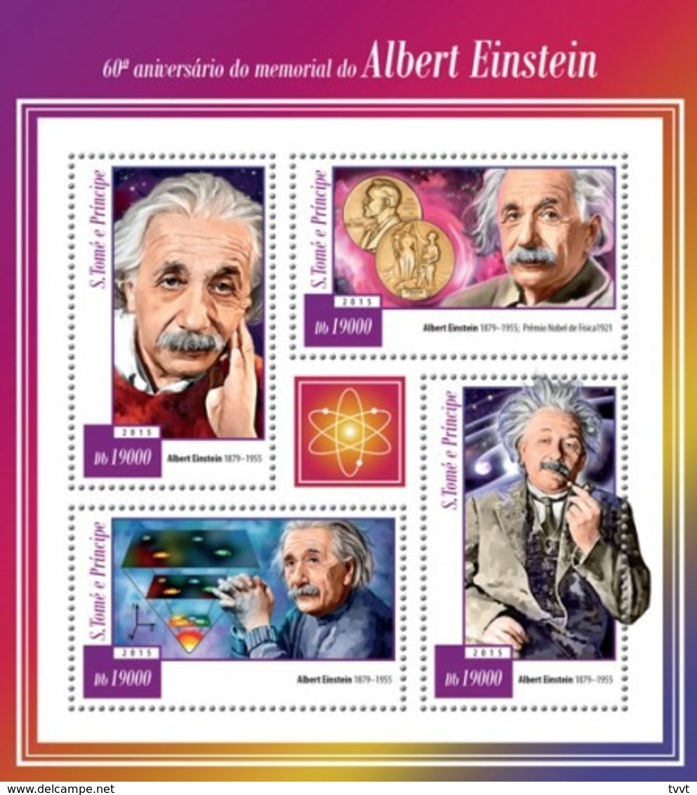 Sao Tome & Principe 2015. [st15112] Albert Einstein (s\s+bl) - Albert Einstein