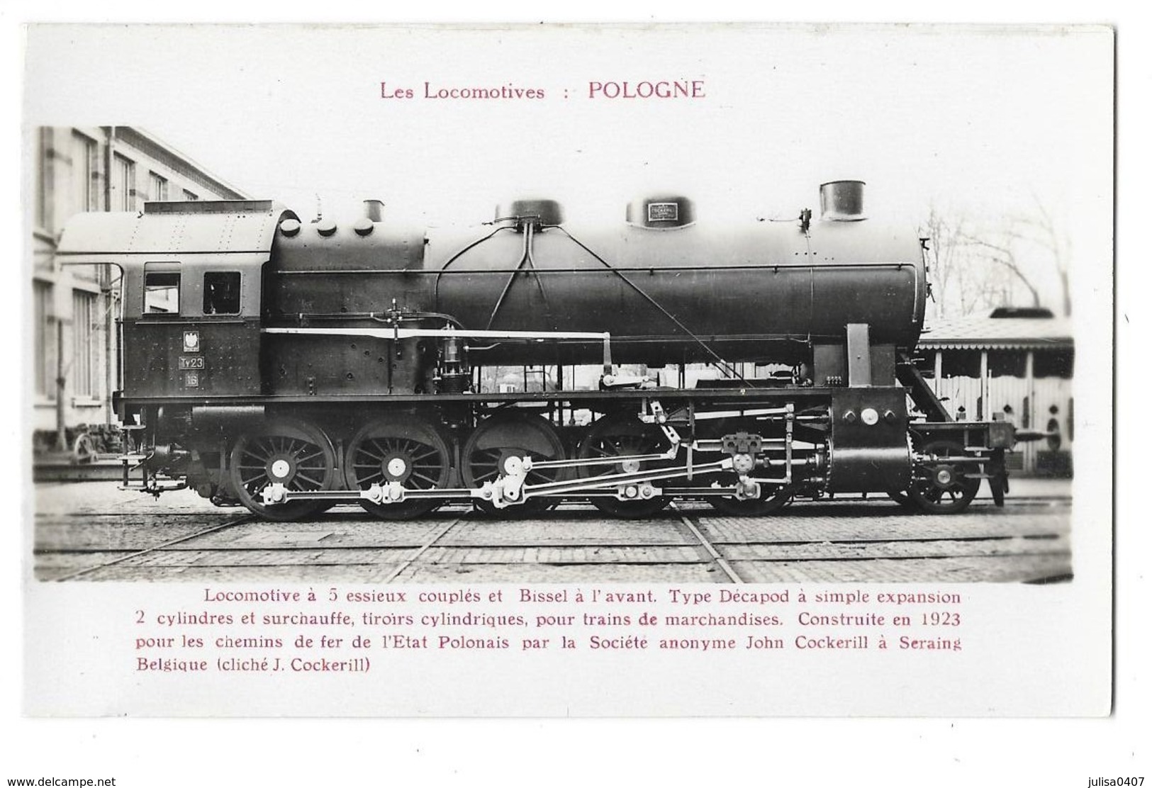 POLOGNE Chemin De Fer Locomotive Type Decapod - Polen