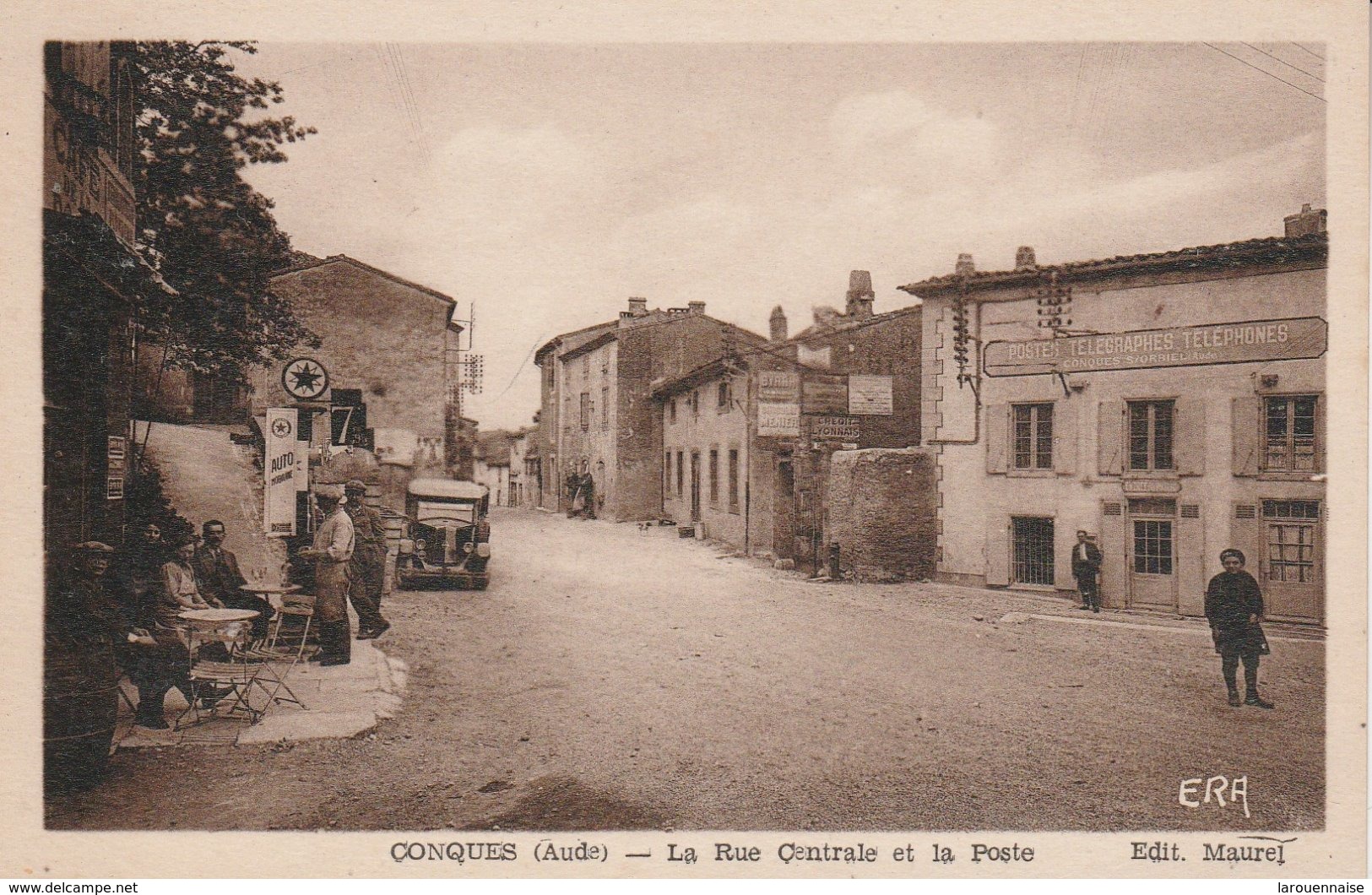 11 - CONQUES - La Rue Centrale Et La Poste - Conques Sur Orbiel