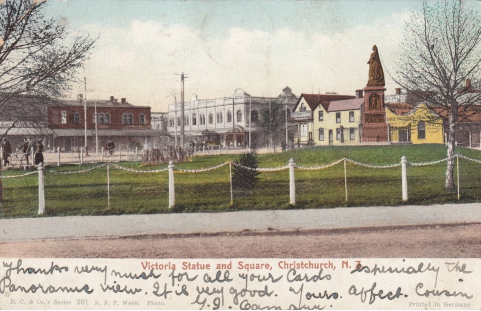 CHRISTCHURCH , New Zealand , 1906 ; Victoria Statue & Square - New Zealand
