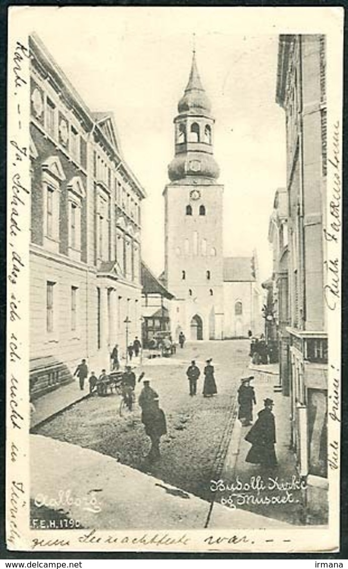 DENMARK Old Postcard AALBORG Budolfi Church & Museum View Posted 1906 To Zurich - Dänemark