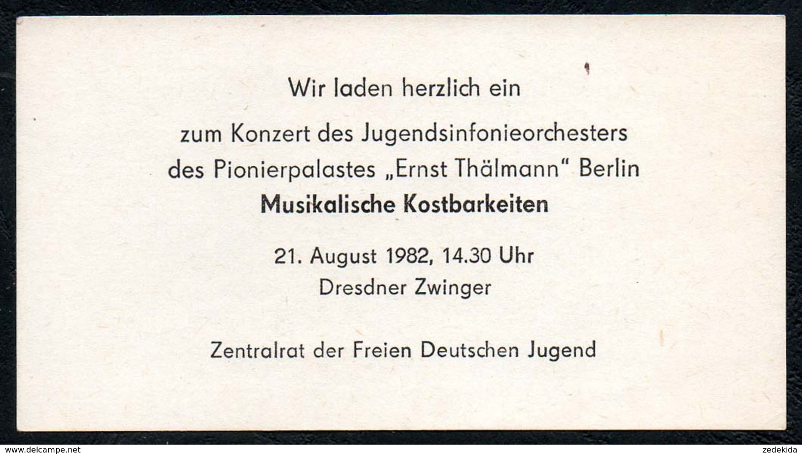 C7727 - TOP Dresden Zwinger - Berlin Pionierpalast Ernst Thälmann - Junge Pioniere FDJ - Eintrittskarte Ticket - Eintrittskarten