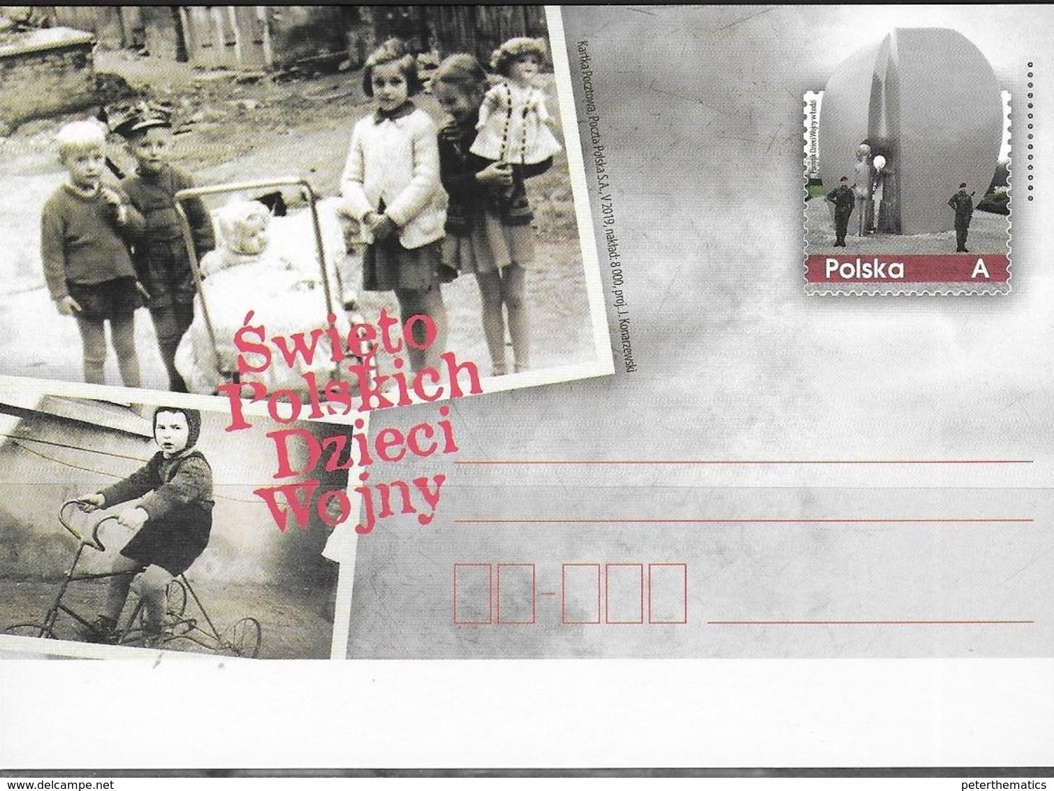 POLAND, 2019,MINT POSTAL STATIONERY, PREPAID POSTCARD, MILITARY, WWI, CHILDREN OF WAR, BICYCLES - Other & Unclassified