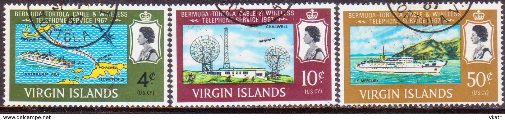 BRITISH VIRGIN ISLANDS 1967 SG 217-19 Compl.set Used Bermuda-Tortola Telephone Service - British Virgin Islands