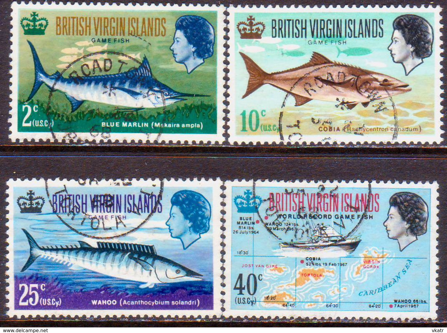 BRITISH VIRGIN ISLANDS 1968 SG 220-23 Compl.set Used Game Fishing - British Virgin Islands