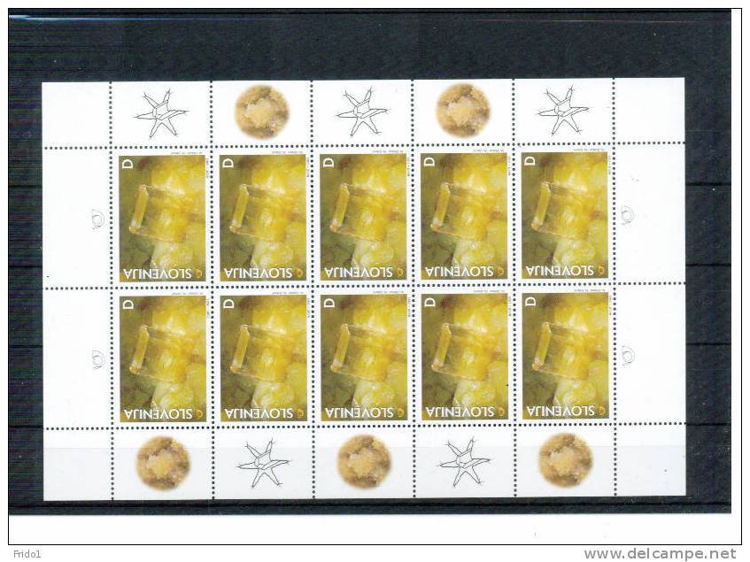 Slowenien / Slovenia Jahr / Year 2003 Michel 425 Mineralien Kleinbogen Postfrisch / Minerals Sheet Unmounted Mint - Slowenien