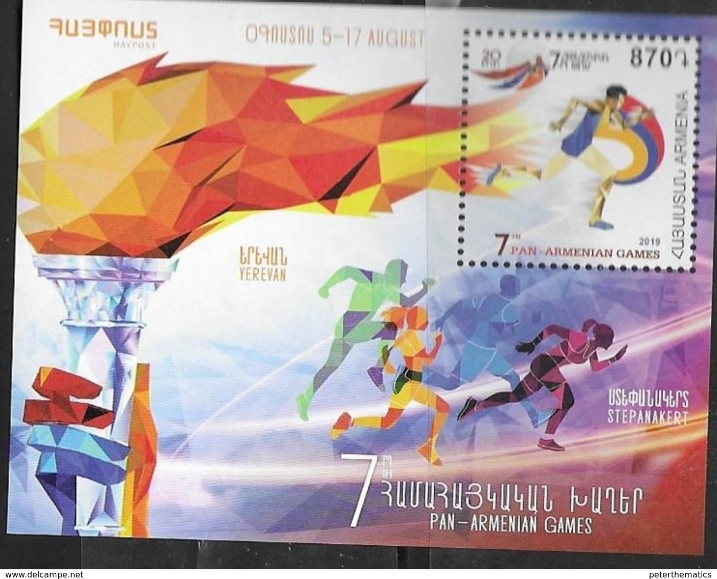 ARMENIA , 2019, MNH, PAN-ARMENIAN GAMES, TRACK EVENTS, S/SHEET - Other & Unclassified