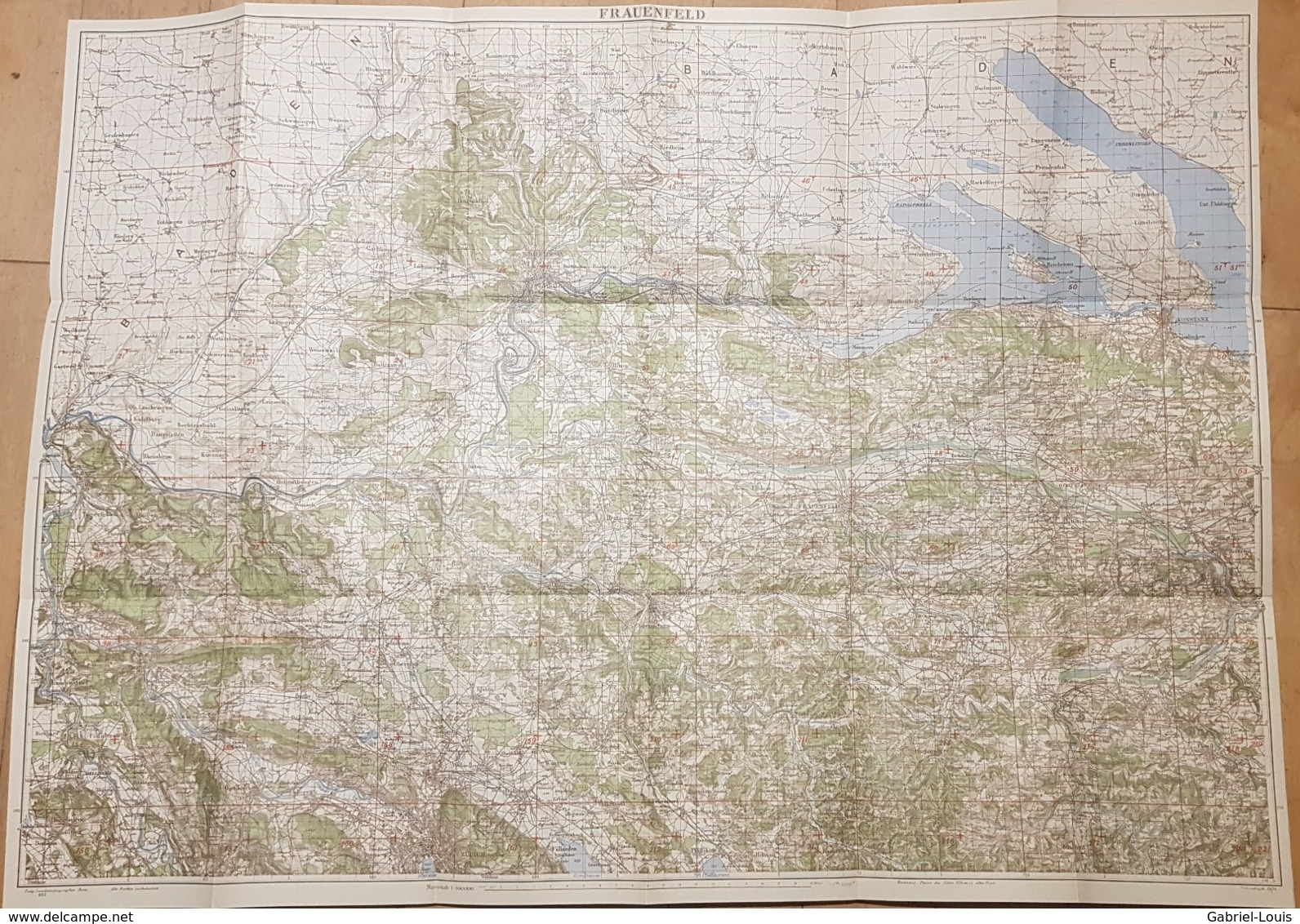Karte Der Schweiz - Frauenfeld 1: 100000 1934 -~77 X 55 Cm Schaffhausen - Winterthur - Konstanz - Topographical Maps