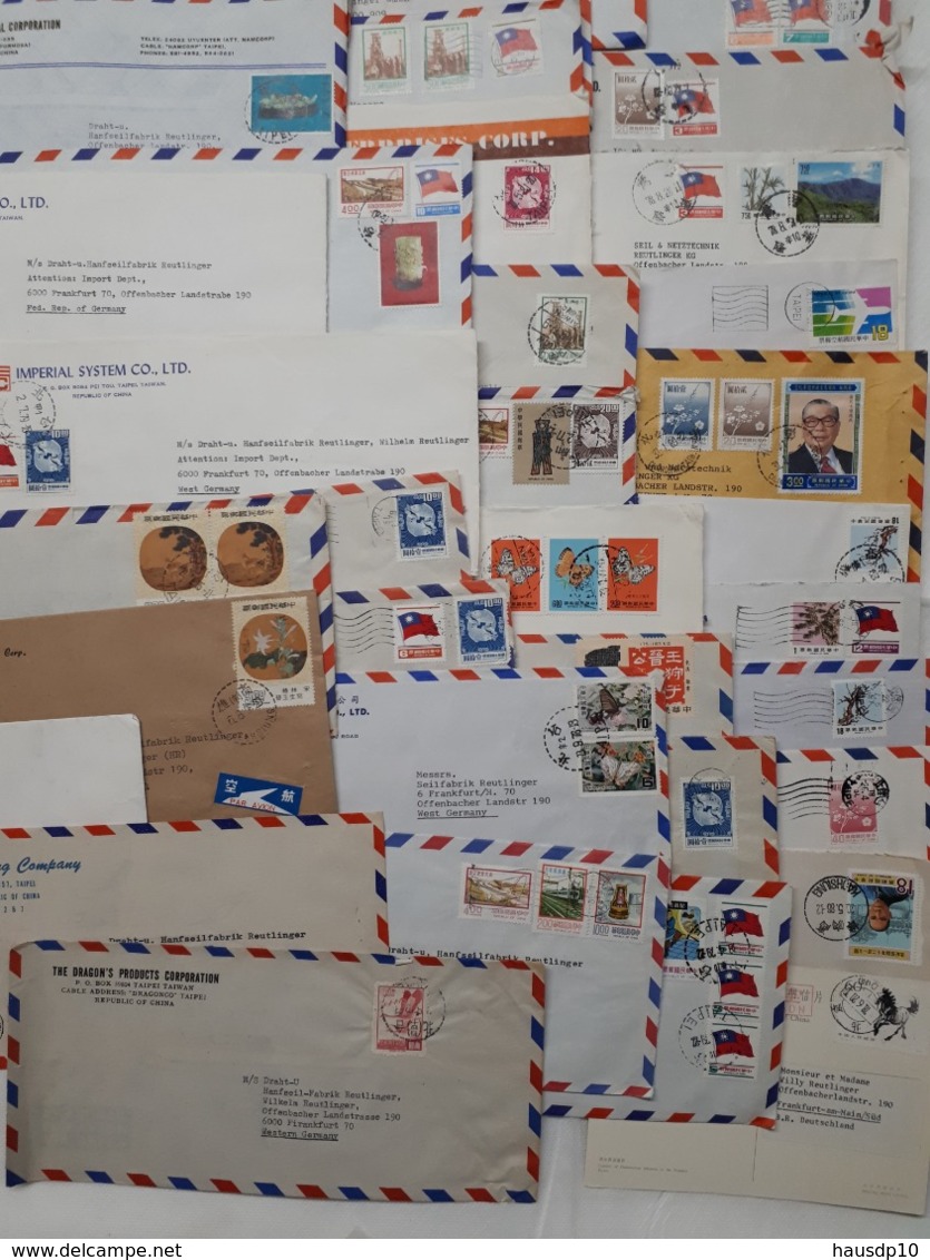 Lot 50x China Taiwan Formosa Air Mail To Germany - Collections, Lots & Series