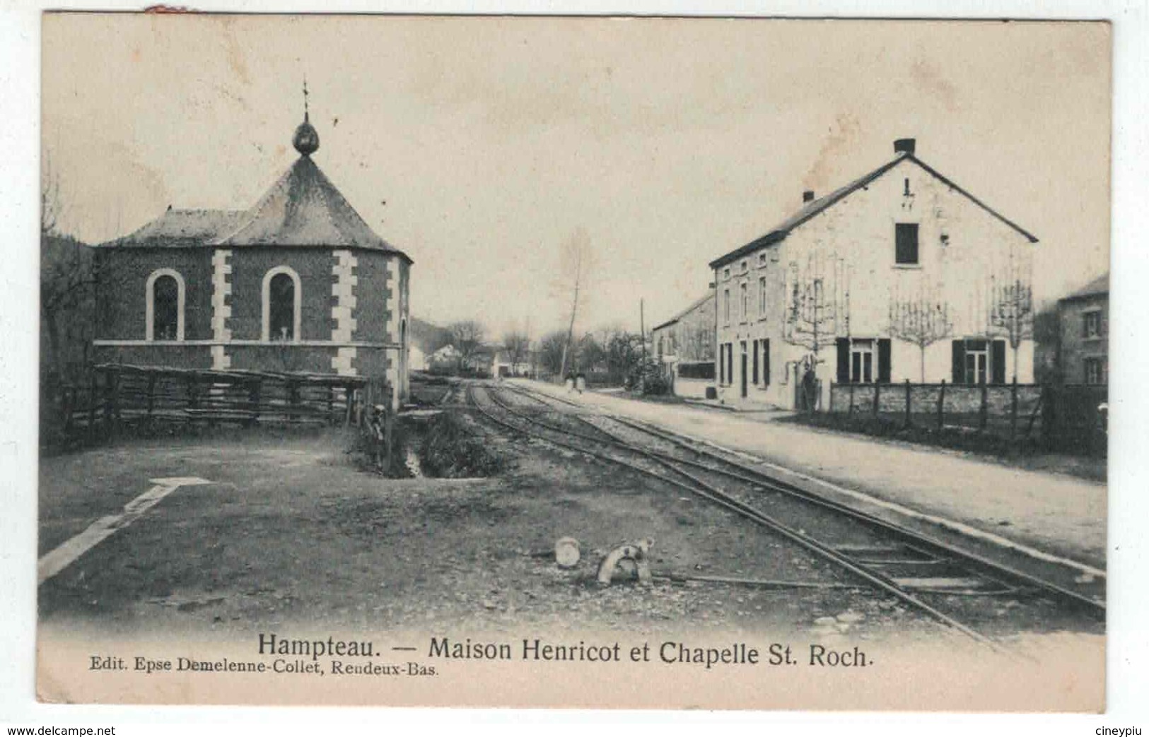 Hotton -Hampteau - Maison Henricot Et Chapelle Saint Roch - Ed. Demelenne Collet - Rails Du Vicinal - Hotton