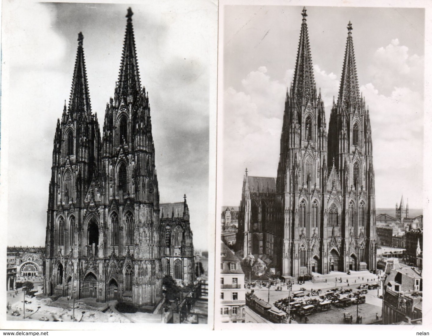 KOLN-RHEIN-DOM WESTSEITE-REAL PHOTO-VIAGGIATA 1950  2 CP - Koeln