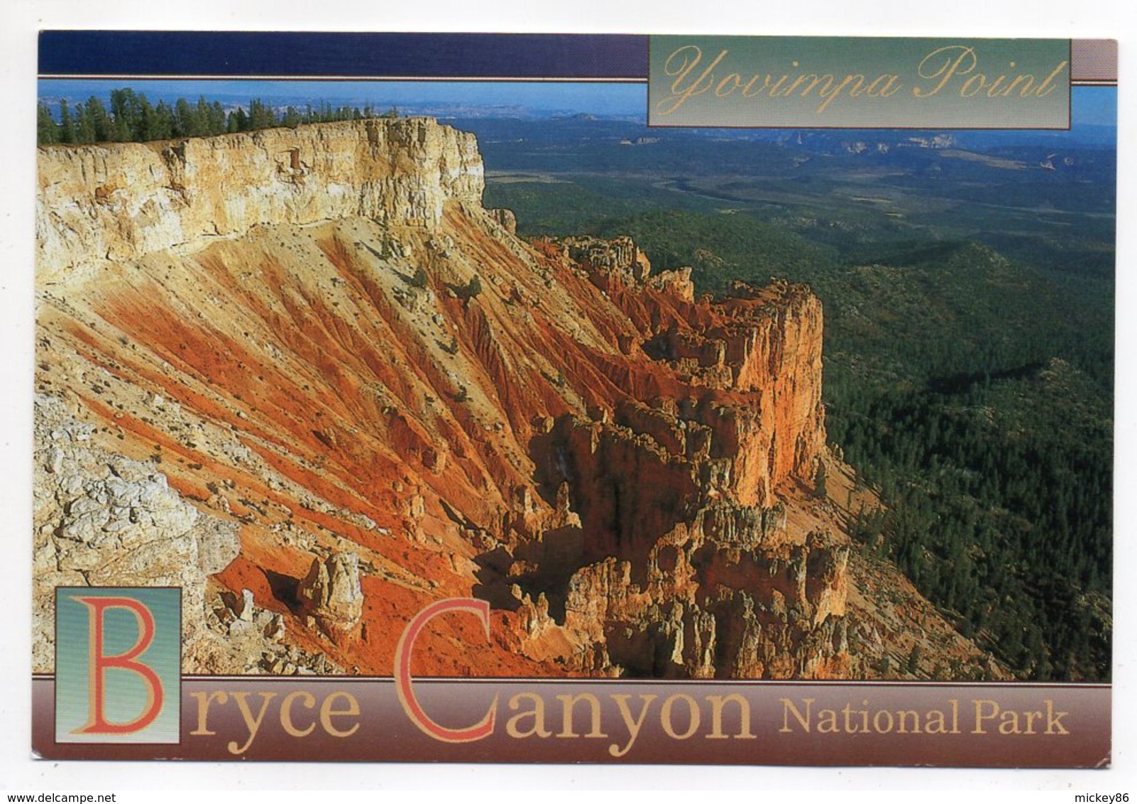 USA -- UT -- Vue Aérienne --  BRYCE CANYON  National Park  --Yovimpa Point - Bryce Canyon